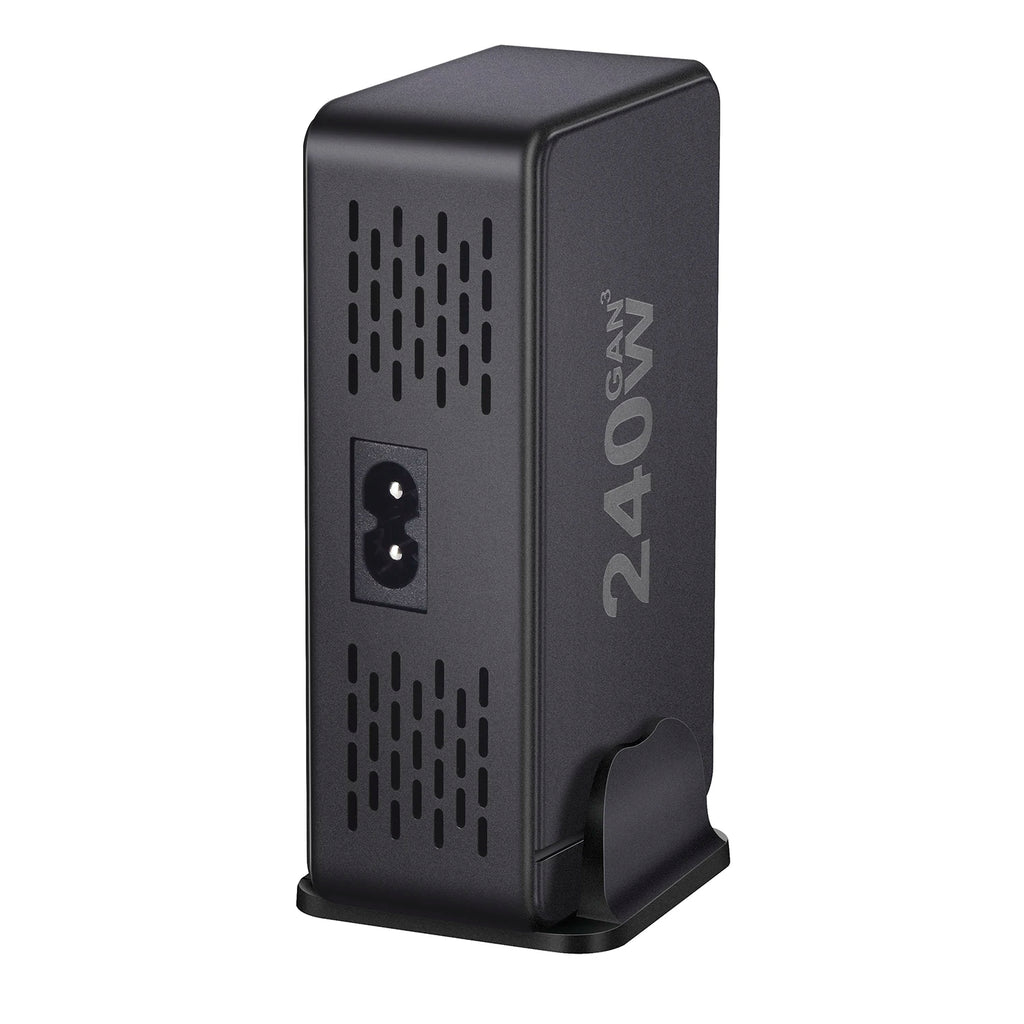 240W GaN desktop charger with 8 USB-C ports, supports PD 3.0 fast charging and is compact & portable