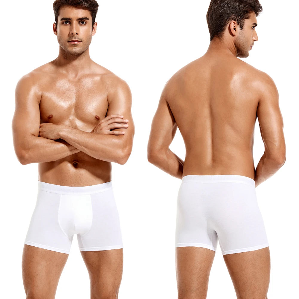6pcs White Men Panties Cotton Boxers For Man Underwear Pack Brand Male Underpants Slip Sexy Trunks Gift Homme Boxer Shorts
