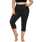 Women High Waist Plus Size 7/8 Yoga Leggings with Pockets Milk Silk Breathable Sport Women's pantss Base Leggings for Fitness