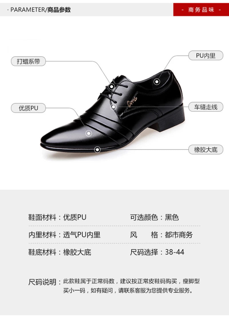 Mens Black Genuine Leather Cap Toe Lace Up Formal Business Office Groom Wedding Daily Wear Dress Shoes British Style Fashion