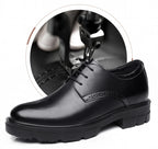 New Men Hollow Summer Platform High Heel 5/8/10 CM Height Growth Formal Men Derby Leather Shoes Man Wedding Dress Shoes Elevator