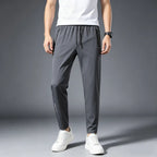 Men's Summer Lightweight High-Stretch Ice Silk Pants, Quick-Dry Breathable Ice Silk Sports Sweatpants for Running & Fitness