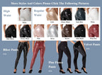 Shascullfites Melody Regular V Shape Leggings High Waist Leather Leggings X Cross Pants Faux Leather Pants Metallic Leggings