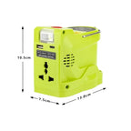 200W Portable Power Station Power Generator For Ryobi 18V Lithium Battery Portable Power Inverter With Dual USB 280LM LED Light