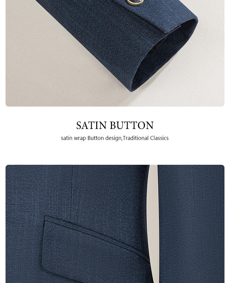 ST Cassy High-End Brand Formal Business Men's Suits Single Breasted Solid Color Slim Fit Suit Wedding Three-Piece