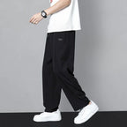 Trousers Straight Plain Wide Leg Draped Thin Male Sports Pants Summer Sport Slacks Xxl Jogger Big Tall Man Men's Sweatpants