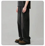 Four Season Men's Jeans Korean Version Student Casual Pants High Street Straight Loose Wide Leg Jeans Black Grey Blue Baggy Jean