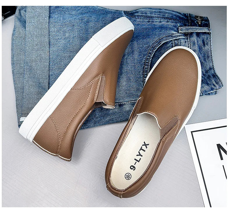 Men's Casual Shoes Grey Brown Flat Bottomed Casual Board Shoes Mens Loafers Man Shoes Casual Sneakers Men