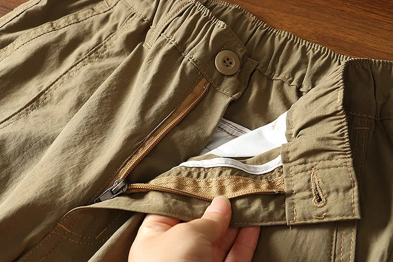 Men's Summer Cargo Pants Outdoor Street Fashion Spring Slacks Baggy Joggers Hiking Long Loose Vintage Long Trousers For Men