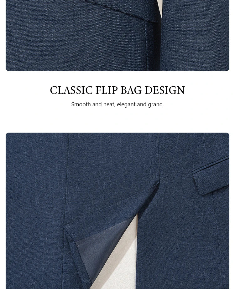 ST Cassy High-End Brand Formal Business Men's Suits Single Breasted Solid Color Slim Fit Suit Wedding Three-Piece