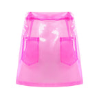 Transparent Pvc Disco Jazz Dance Bodycon Skirt for Women High Waist Pencil Miniskirt with Pockets See Through Cover Up Clubwear