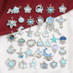 10pcs Mix Gothic Charms Pendants Crystal Glass Heart Dangle Charms Hang Ornament for DIY Keychain Necklace Jewelry Making