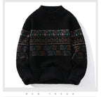 Men's Fashion stripe pattern Sweaters 2024 Autumn/Winter Loose Knittwear Men sweater youth Thick Warm wool pullovers M-4XL ﻿