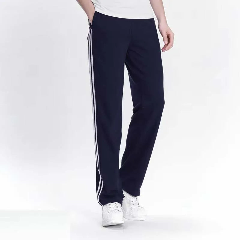 2024 Spring Summer Men's Casual Sweatpants Men Basic Trousers Tracksuit Side Stripe Slim Breathable Sportswear Track Pants