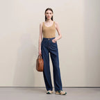 Amii Women's Jeans 2026 Autumn New Casual Letter Embossed Cotton Denim Trousers Women's Retro Versatile Straight Pants 12641115