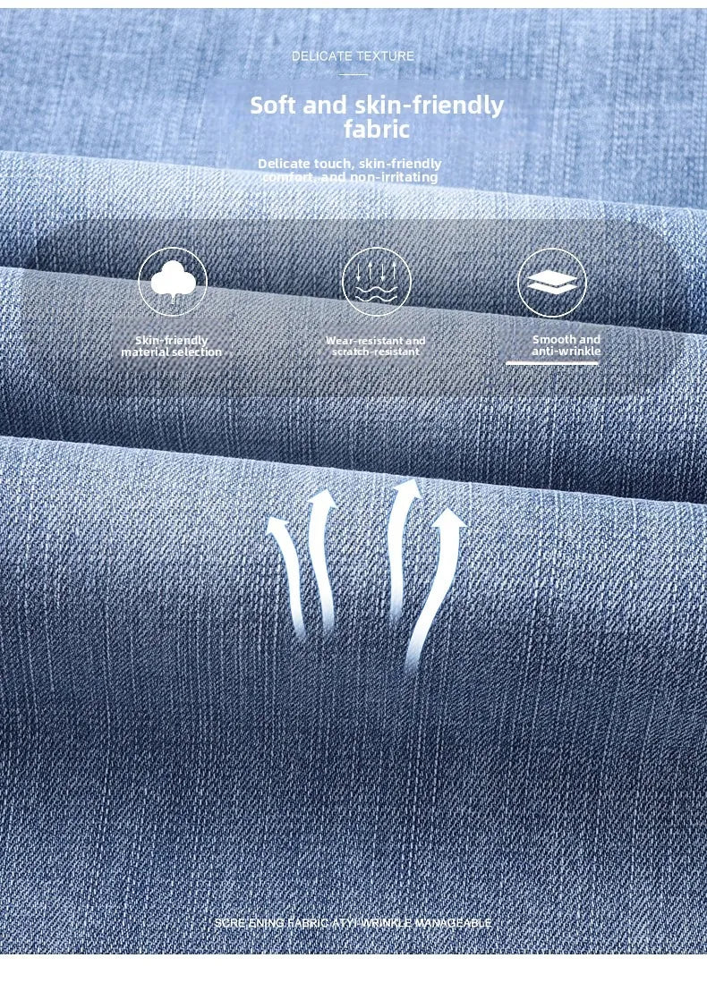 2026 Brand Best Price Comfort Straight Denim Pants Men's Jeans Business Casual Elastic Male High Quality Trousers