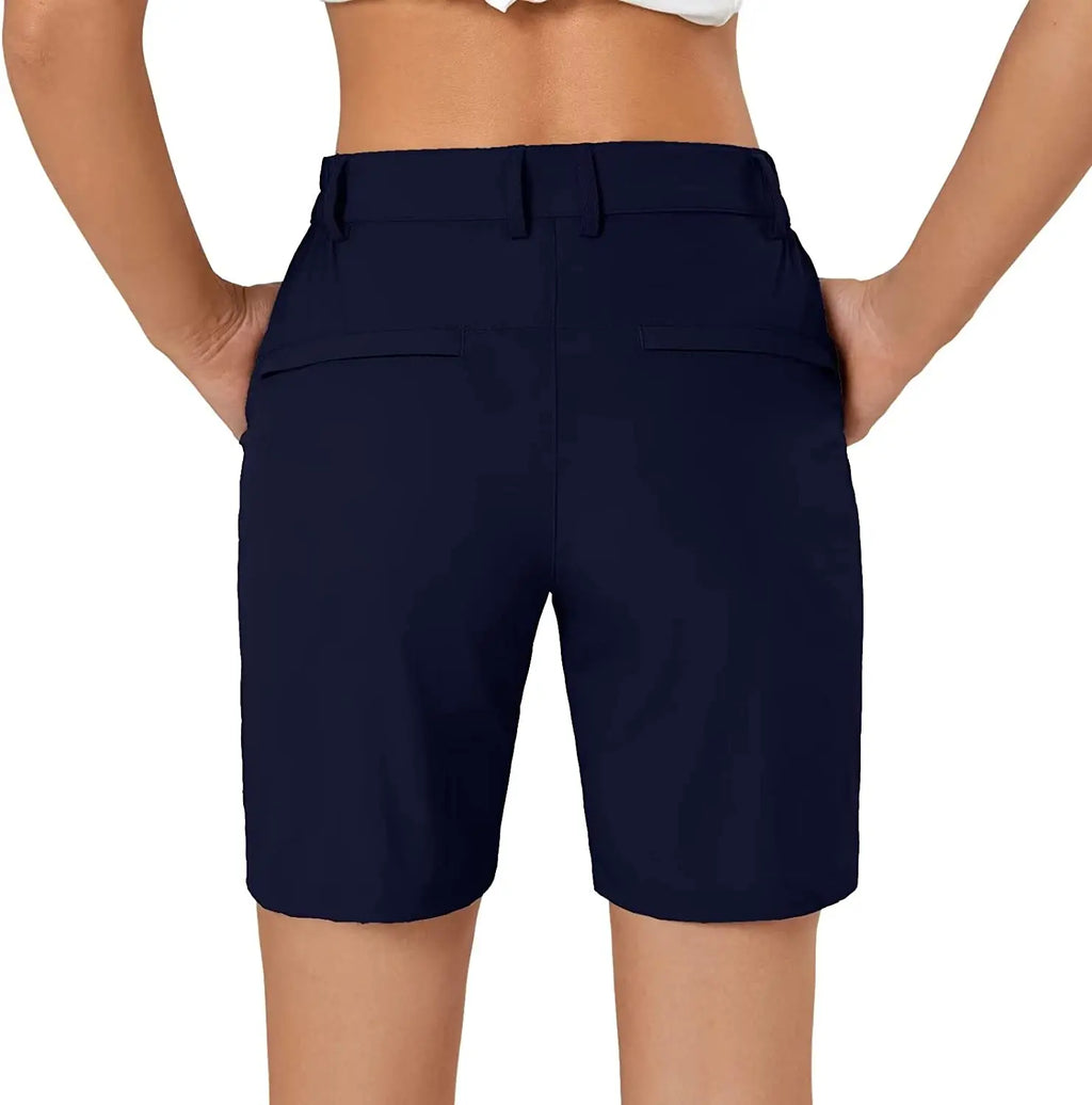 Women's Hiking Cargo Shorts Quick Dry Nylon Shorts Summer Travel Active Golf Shorts with 6 Pockets Water Resistant