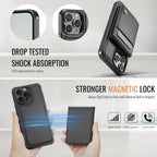 Magnetic 2 in 1 Detachable for iPhone 16/15/14 Pro Max 16 Plus Wallet Case with Card Holder,Magnetic Flip Kickstand Credit Slots