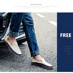 Summer Men Casual Flats Fashion Genuine Leather Soft Moccasins Brand Loafers High Quality Breathable Men Dress Shoes Size 36-47