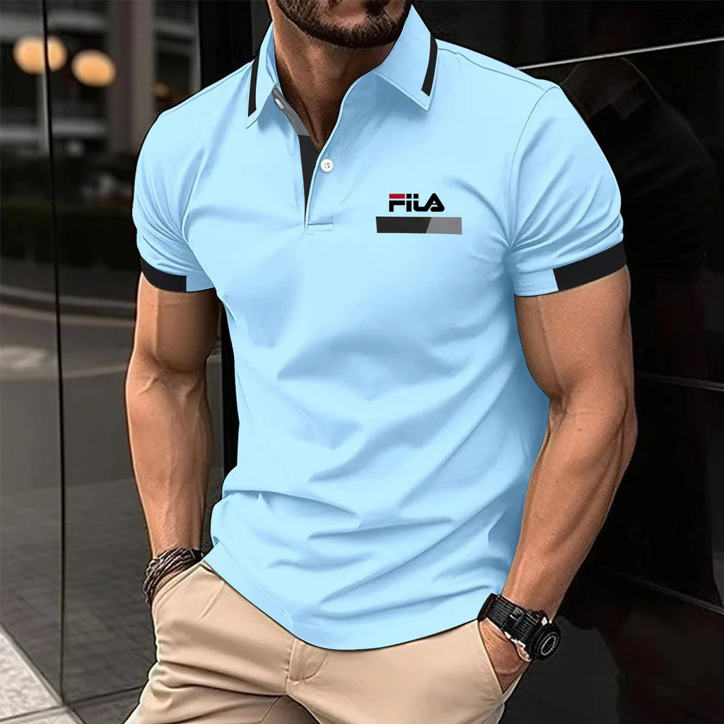 Men's Short Sleeve Polo Shirt Contrast Collar Cuff Design Casual Business Golf T Shirt For Man men's Polo Shirts Mens Clothing
