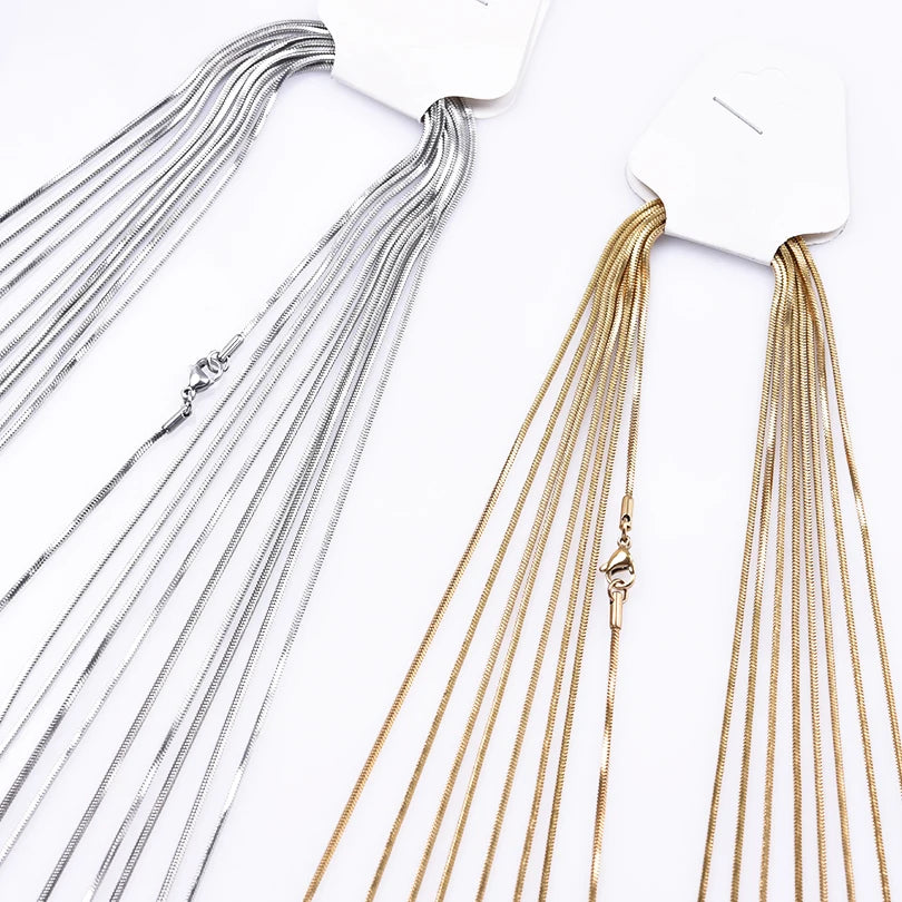 Wholesale 45/50/60/70cm Snake Long Chain Necklace Stainless Steel Necklaces For Women Men Jewelry Neck Chokers Catenina Collana