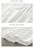 Dukeen Heavyweight Short-Sleeved Shirt Men's Summer Solid Color Lapel Pocket Casual Shirt Cotton White Shirts