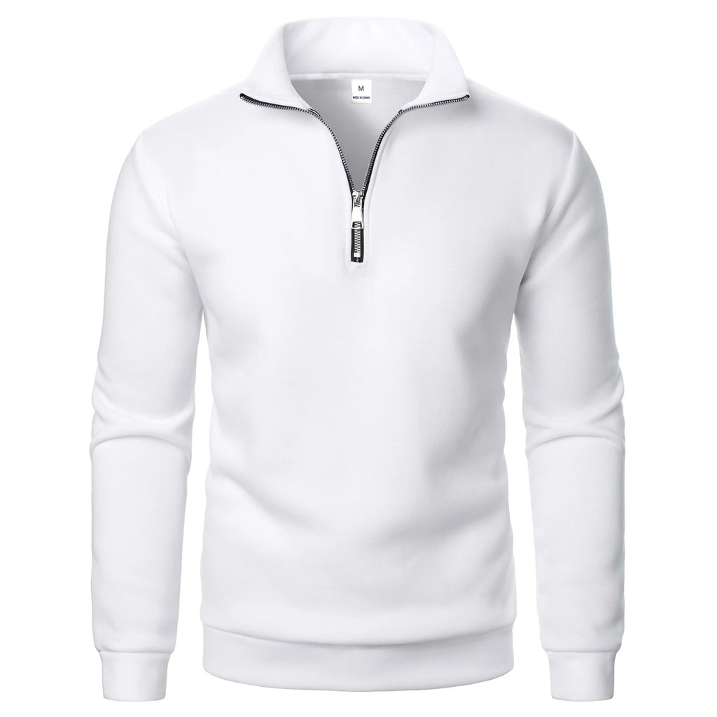 2026 Autumn Men's Zipper Pullover Turtlenecks Warm Sweaters Solid Color Long Sleeved Fashion Male Casual Daily Sweatshirt Top