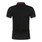 Summer Polo T Shirt Men's Solid Color Polo Shirt Short Sleeved T-shirt European and American Loose Stand Up Collar Casual Top