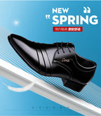 Mens Black Genuine Leather Cap Toe Lace Up Formal Business Office Groom Wedding Daily Wear Dress Shoes British Style Fashion
