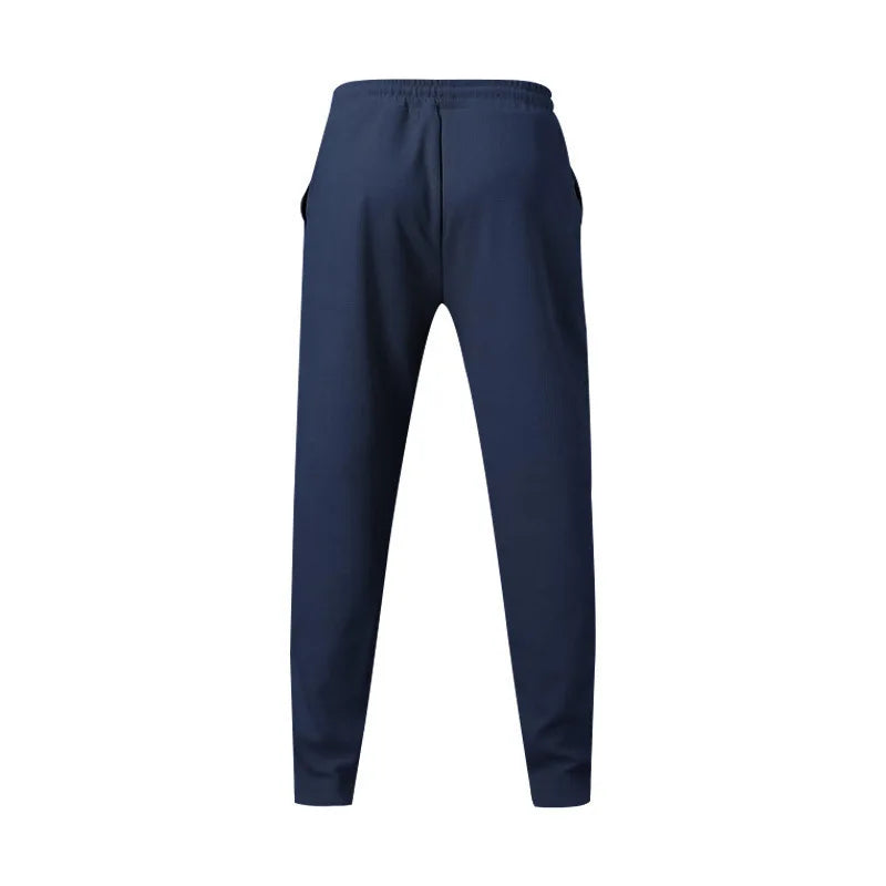 Men Casual LooseStraight Leg Dress Pants Elastic Drawstring Waist Front Seam Plain Wide Leg Trousers Daily Street Vacation Relax