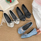 Polka Dot Mary Jane Shoes Women Sweet Ruffle Internal Elevation Shoes Ladies Soft Sole Slip On Daily Comfort Dress Footwear