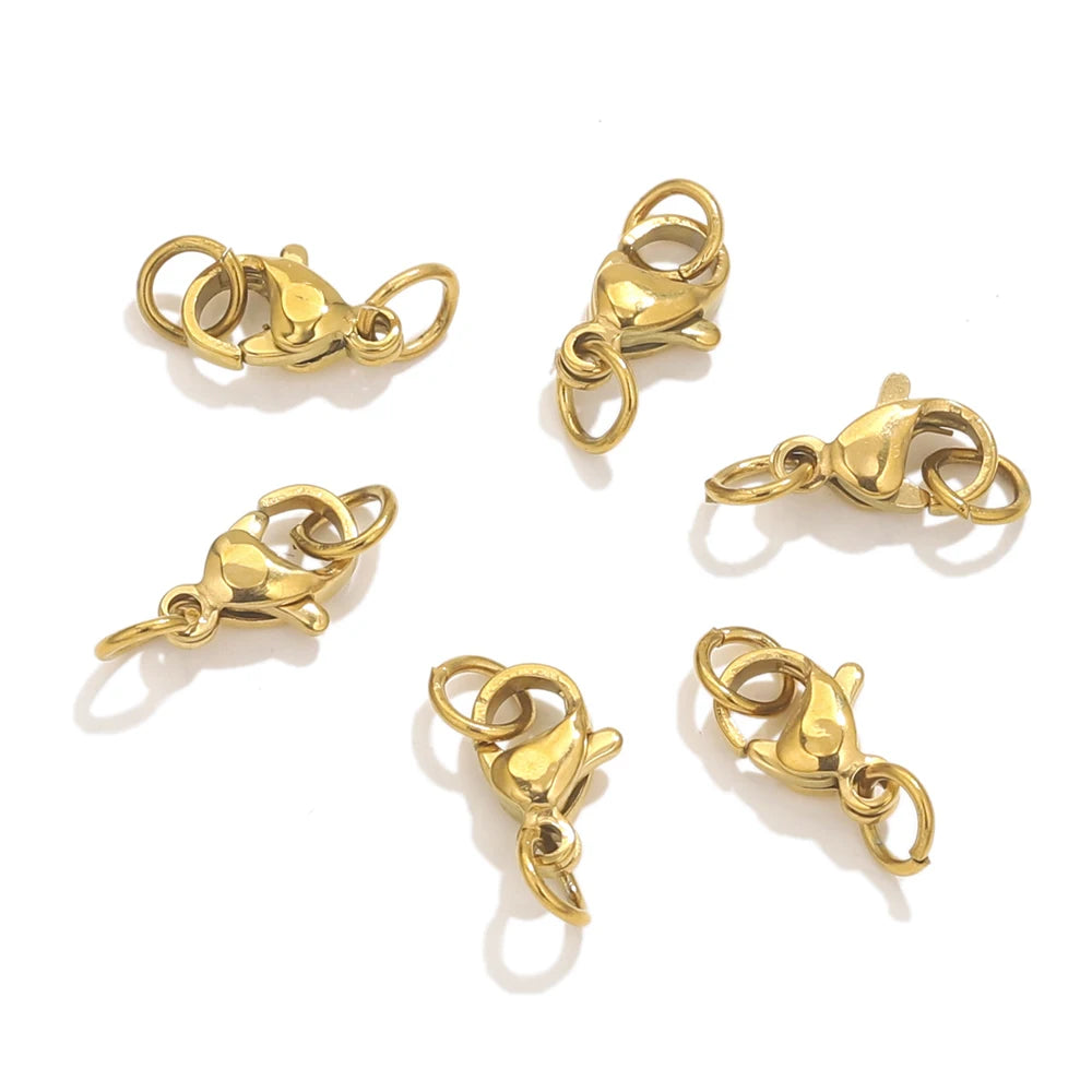 20pcs Stainless Steel Lobster Clasps For Bracelet Necklace,Lobster Clasps With Jump Rings Connectors Clasp DIY Jewelry Findings