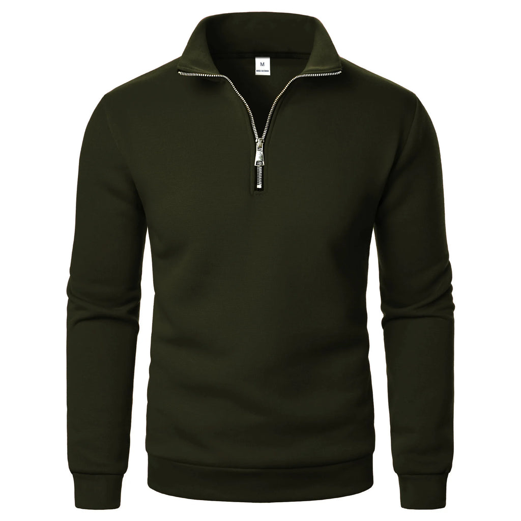 2026 Autumn Men's Zipper Pullover Turtlenecks Warm Sweaters Solid Color Long Sleeved Fashion Male Casual Daily Sweatshirt Top