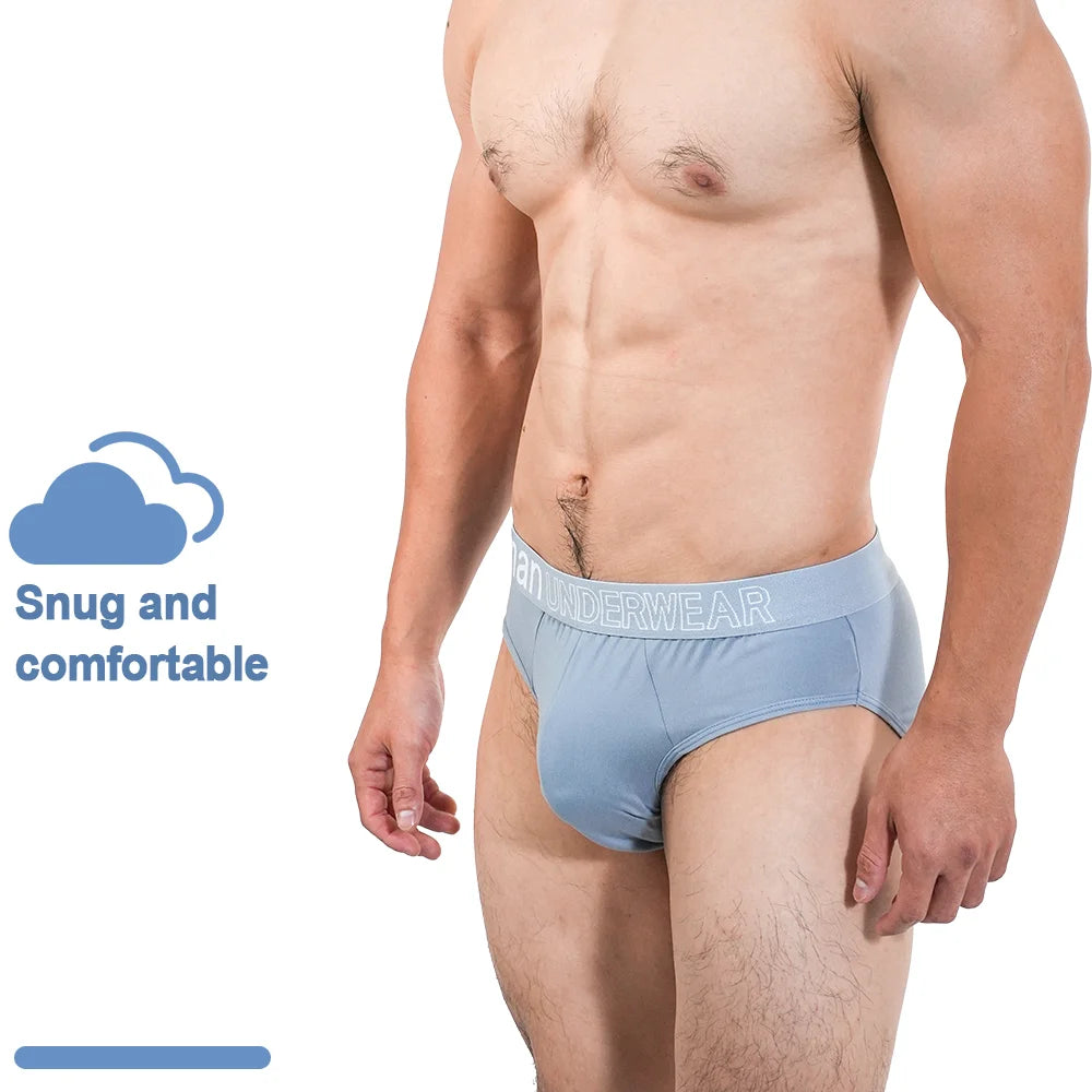 2pcs Fashion Mens Sports Briefs Sexy Triangle Short Panties Simple Male Underwear Everyday Comfortable Underpants Free Shipping