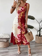 2026 Women's Casual Dresses Luxury Artistic Gradient Print Sleeveless Tank Dress Female Clothing Elegant Beach Dress New