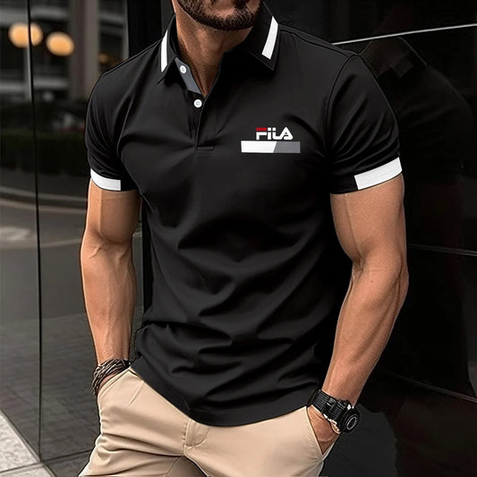 Men's Short Sleeve Polo Shirt Contrast Collar Cuff Design Casual Business Golf T Shirt For Man men's Polo Shirts Mens Clothing