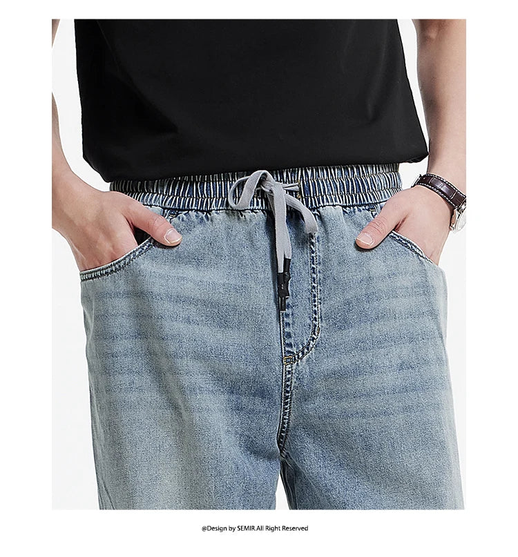 Semir Men Pants Denim American Vintage Loose Straight Leg Trendy Fashion Comfort Commute 2026 Summer Casual Style Top