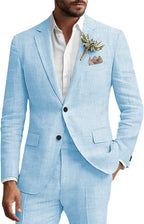 Men's Two-piece Linen Business Casual Suit Groom's Wedding Banquet Dress  man suits