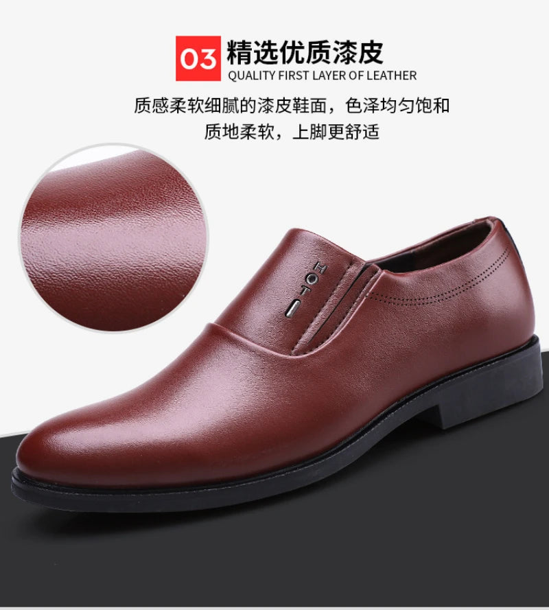Mens Black Genuine Leather Perforated Metal Decor Lace Up Formal Business Office Breathable Summer Shoes Hollow Stylish Simple