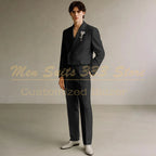 Cropped Men's Suits Formal Wedding Groomsmen 2 Piece Jacket Pants Sets Fashion Male Clothing High Quality Male Clothing Costume