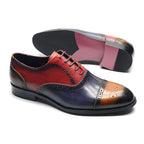Luxury Italian Men's Wedding Dress Shoes Genuine Leather Cap Toe Lace-up Oxfords Lace-up Brogue Black Business Formal Shoes Man