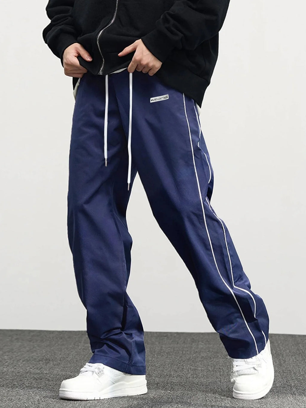 Men's Casual Sweatpants Solid Color Sports Pants Summer Autumn Lightweight Cargo Trousers High Street Loose Straight Trousers