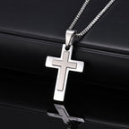 Cross Pendant Necklaces for Men Boys,Waterproof Stainless Steel Necklace,Christian Religious Faith Prayer Jewelry Gift