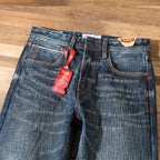 22oz Heavyweight 100% Cotton Washed Men's Selvedge Denim Jeans Taiwan Hand-spun Yarn Plant-dyed Standard Straight Fit Pants 5KM