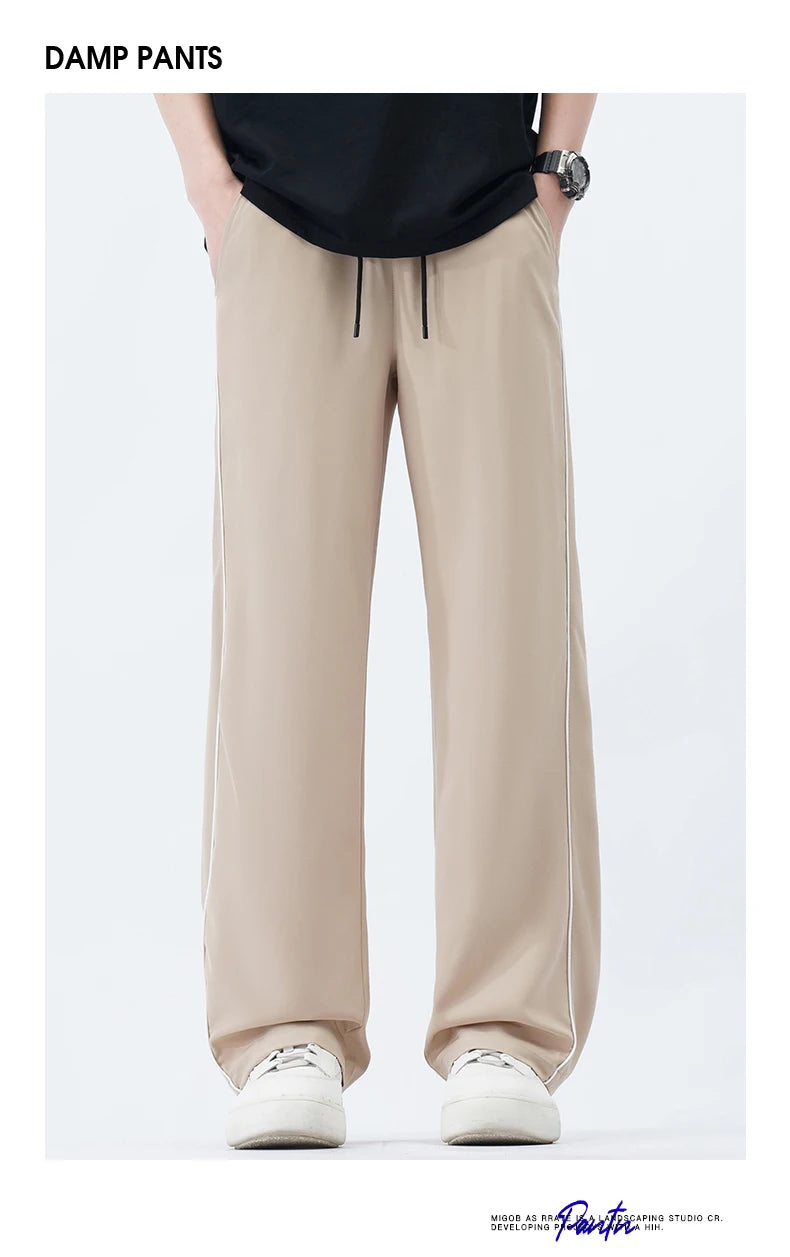 Summer Men Sweatpants Joggers Straight Pants Neutral Breathable Loose Outdoor Quick Drying Fabric Fitness Pants Casual Trouser