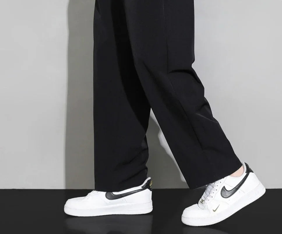 Trousers Straight Plain Wide Leg Draped Thin Male Sports Pants Summer Sport Slacks Xxl Jogger Big Tall Man Men's Sweatpants
