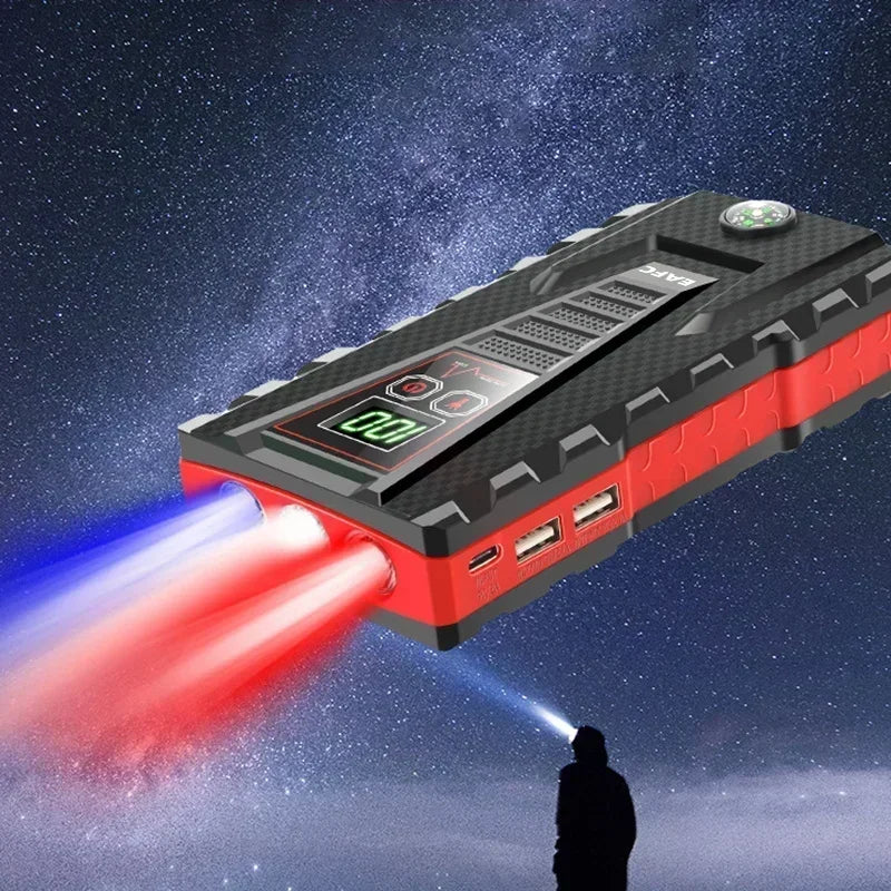EAFC 12V Portable Car Jump Starter Power Bank with Battery Booster Charger Auto Emergency Start-up Lighting - Vehicle Starting D