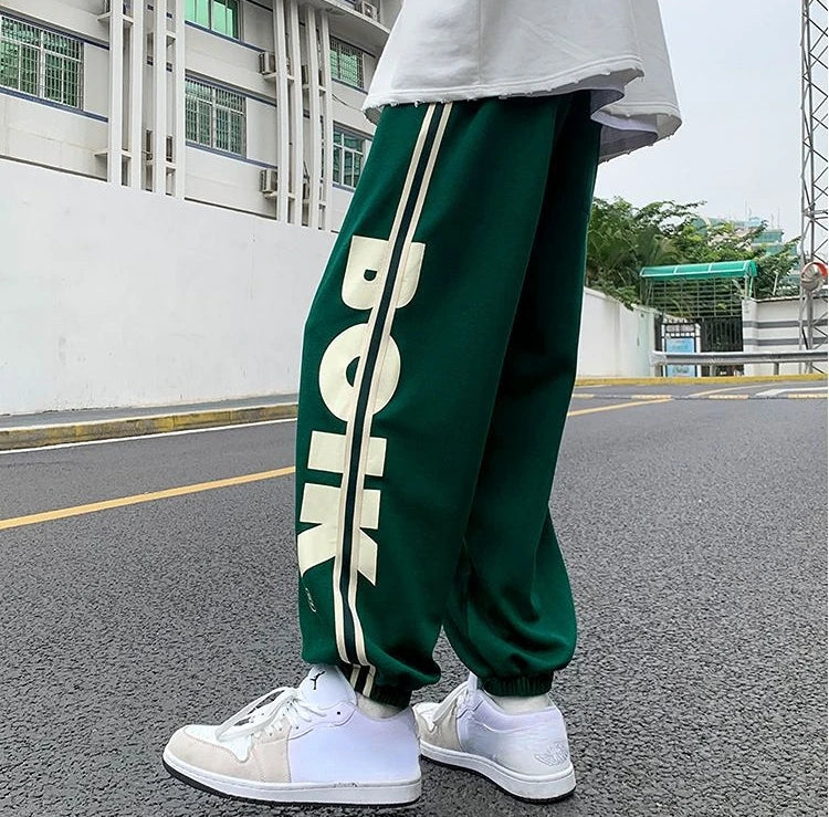 Trousers Hip-hop Wide Leg Sweatpants For Men Summer Stylish Training Cotton Loose Elastic Y2k Casual Baggy Male Sweat Pants L