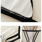 Women French Lace Bra and Panties Set Non-wire Bralette Bra Low-Rise Briefs Sexy Lingerie Female Lace Underwear Set