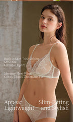 SUJIIN Sexy Embroidered Bra Sets for Women No Underwire Plunge Small Chest Bra and Panty Set Summer Female Lingerie MX287+N196